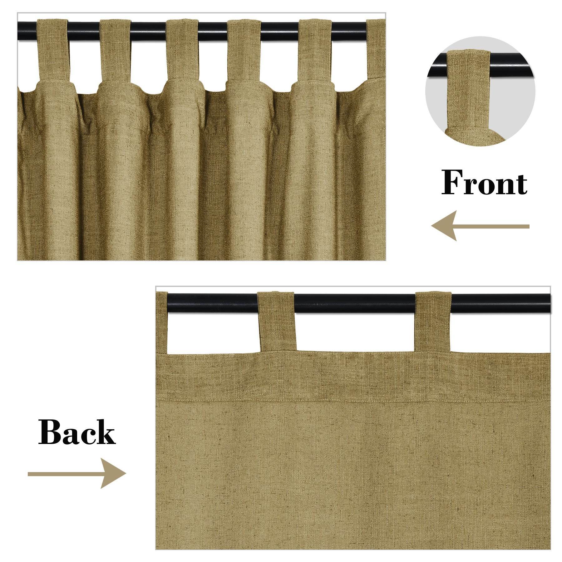 1908 Linen Blend Breathable & Natural Curtain Tab Top - Cololeaf