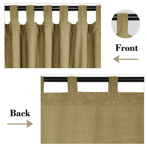 1908 Linen Blend Breathable & Natural Curtain Tab Top - Cololeaf