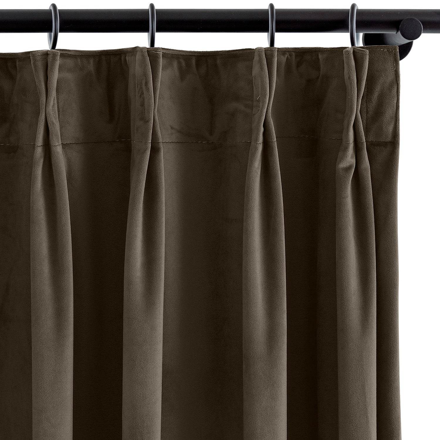 MJ11 Soft Velvet Blackout Drapes For Living Room Bedroom Pinch Pleat - Cololeaf