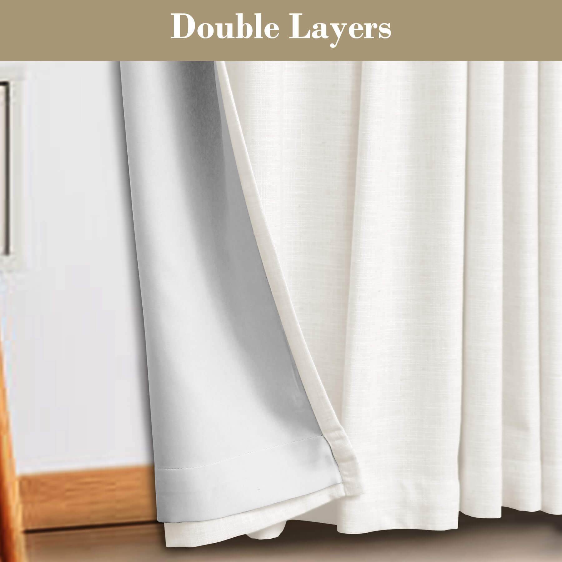 1908 Linen Blend Breathable & Natural Curtain Customizable - Cololeaf -- #1 Beige White