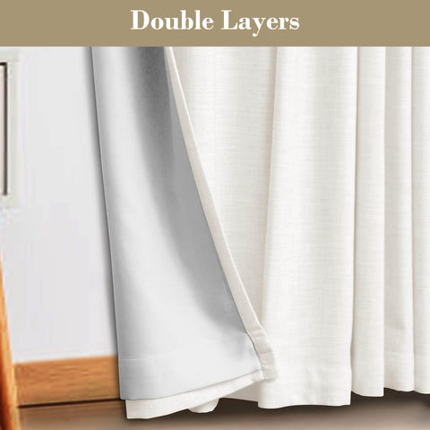 1908 Linen Blend Breathable & Natural Curtain Customizable - Cololeaf -- #1 Beige White