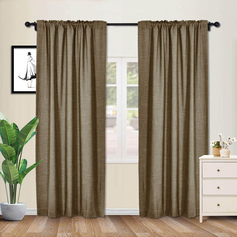 1908 Linen Blend Breathable & Natural Curtain Customizable - Cololeaf -- #1 Beige White