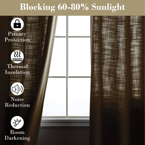 1908 Linen Blend Breathable & Natural Curtain Customizable - Cololeaf -- #1 Beige White