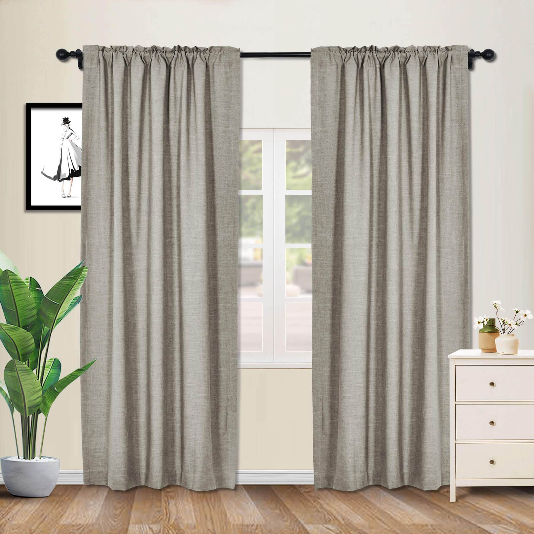 1908 Linen Blend Breathable & Natural Curtain Customizable - Cololeaf -- #1 Beige White