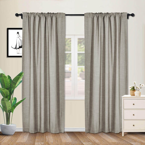 1908 Linen Blend Breathable & Natural Curtain Customizable - Cololeaf -- #1 Beige White