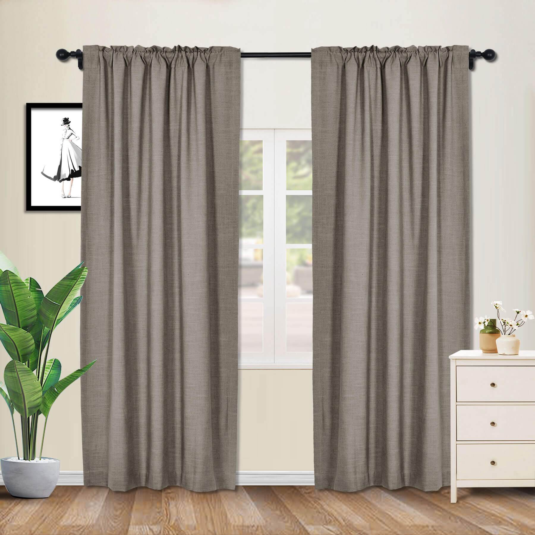 1908 Linen Blend Breathable & Natural Curtain Customizable - Cololeaf -- #1 Beige White