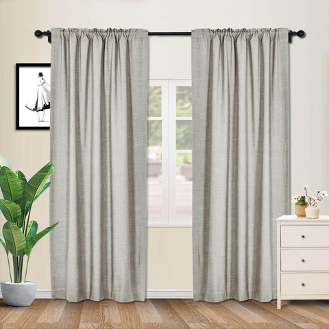 1908 Linen Blend Breathable & Natural Curtain Customizable - Cololeaf -- #1 Beige White