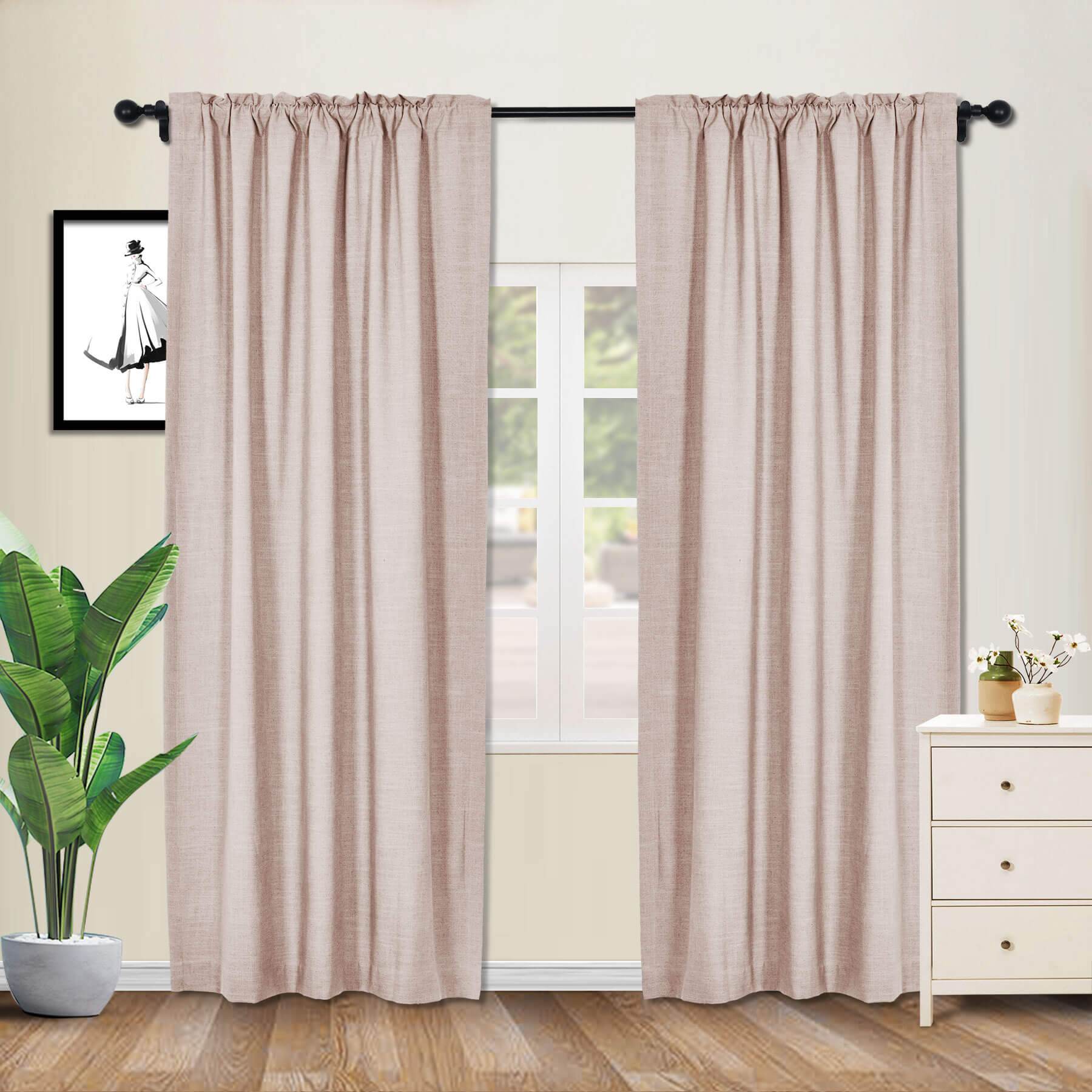 1908 Linen Blend Breathable & Natural Curtain Customizable - Cololeaf -- #1 Beige White