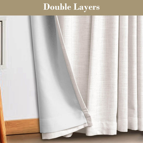 1908 Linen Blend Breathable & Natural Curtain Customizable - Cololeaf -- #1 Beige White
