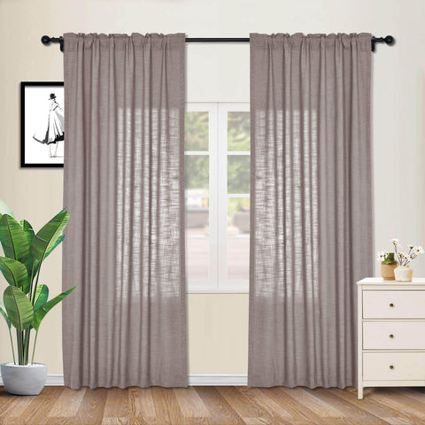 1908 Linen Blend Breathable & Natural Curtain Customizable - Cololeaf -- #1 Beige White