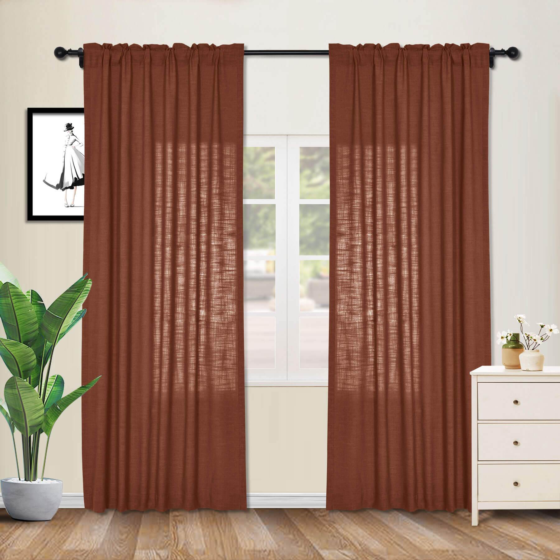 1908 Linen Blend Breathable & Natural Curtain Customizable - Cololeaf -- #1 Beige White
