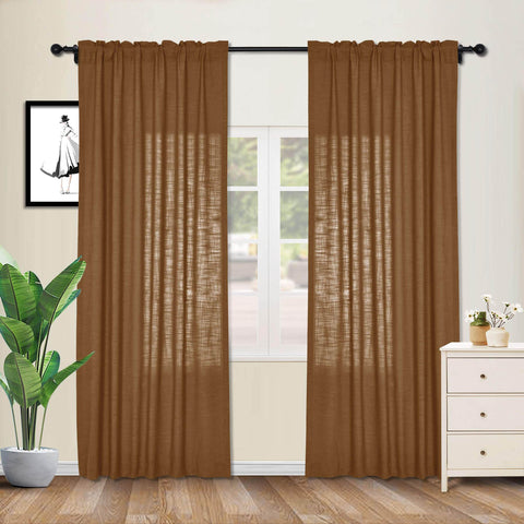 1908 Linen Blend Breathable & Natural Curtain Customizable - Cololeaf -- #1 Beige White