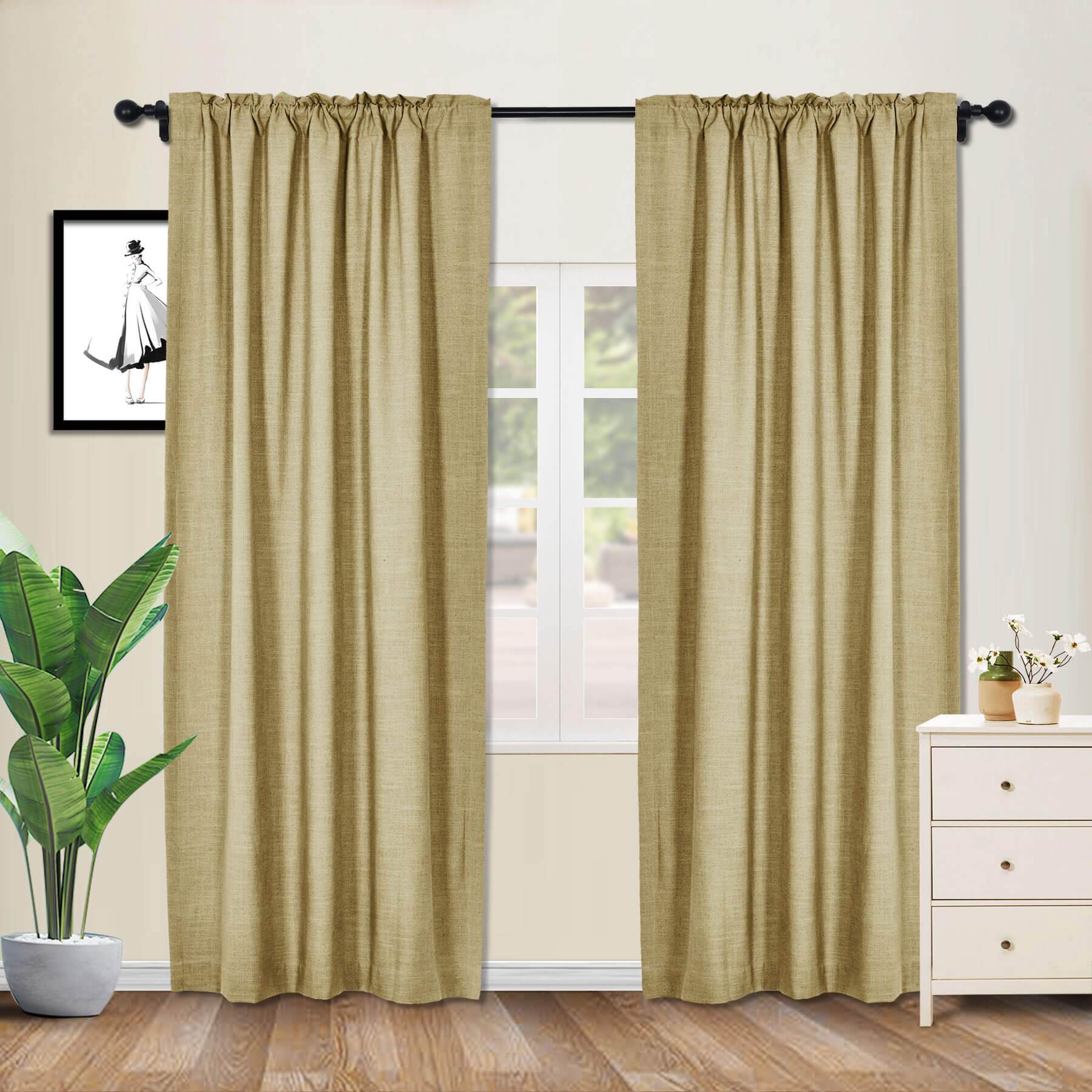 1908 Linen Blend Breathable & Natural Curtain Customizable - Cololeaf -- #1 Beige White