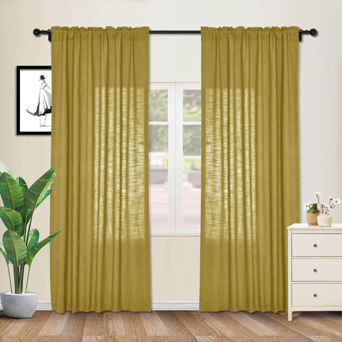 1908 Linen Blend Breathable & Natural Curtain Customizable - Cololeaf -- #1 Beige White