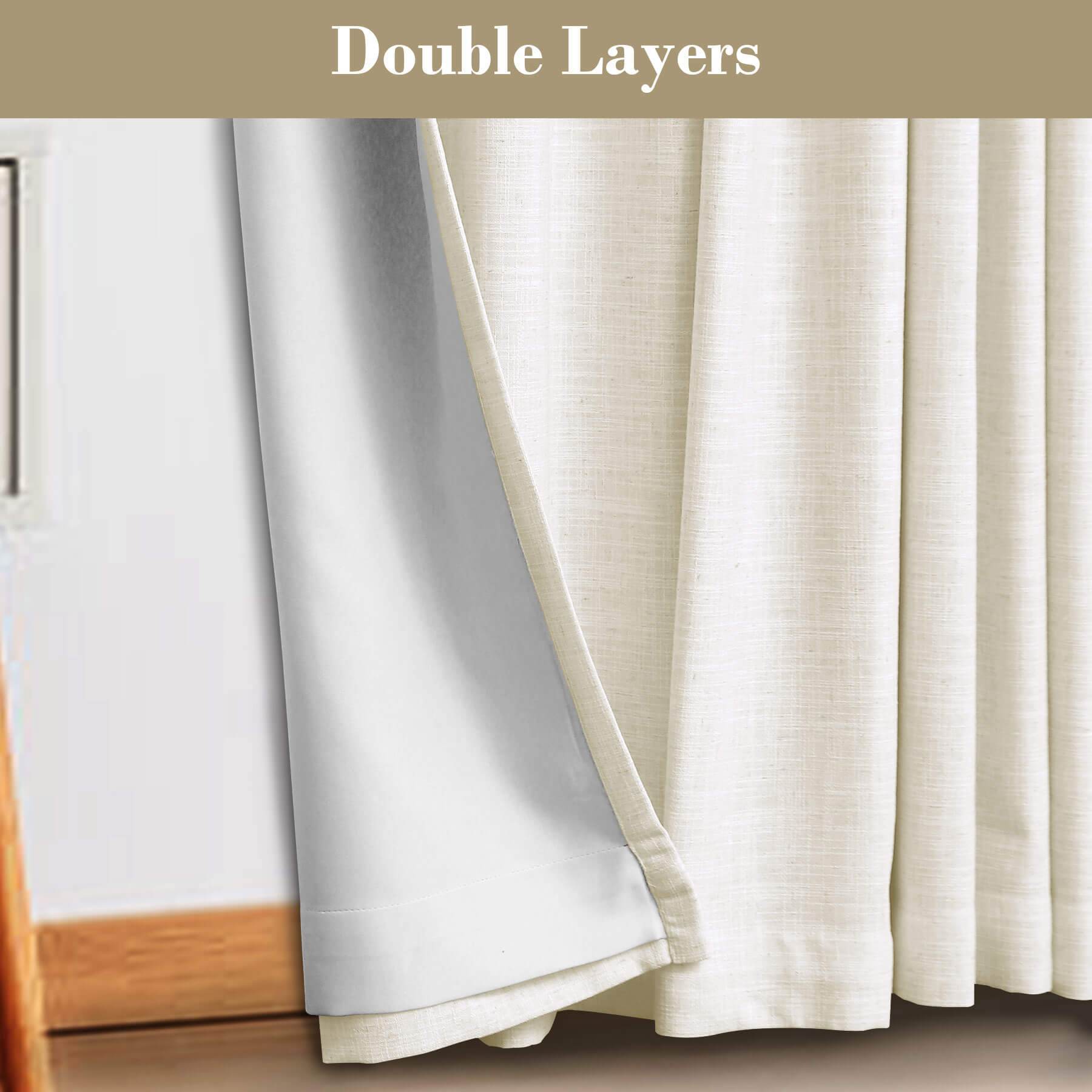 1908 Linen Blend Breathable & Natural Curtain Customizable - Cololeaf -- #1 Beige White