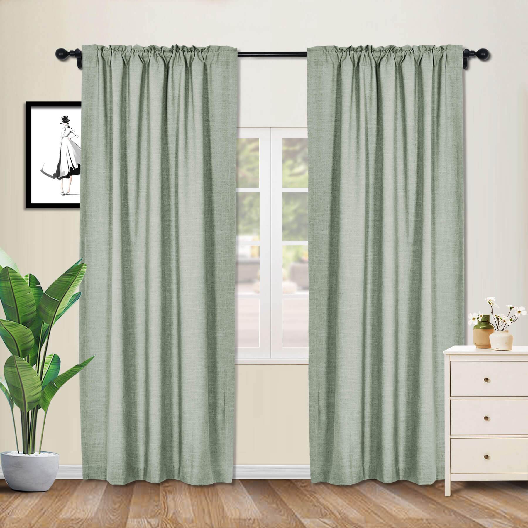 1908 Linen Blend Breathable & Natural Curtain Customizable - Cololeaf -- #1 Beige White
