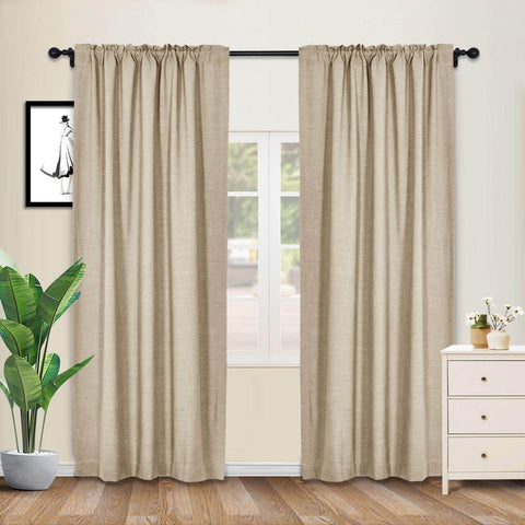 1908 Linen Blend Breathable & Natural Curtain Customizable - Cololeaf -- #1 Beige White