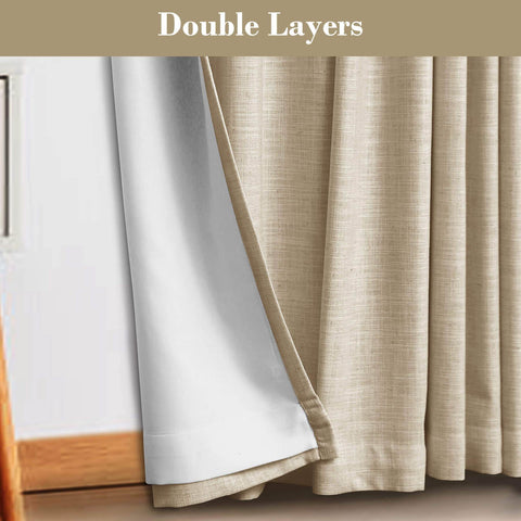 1908 Linen Blend Breathable & Natural Curtain Customizable - Cololeaf -- #1 Beige White