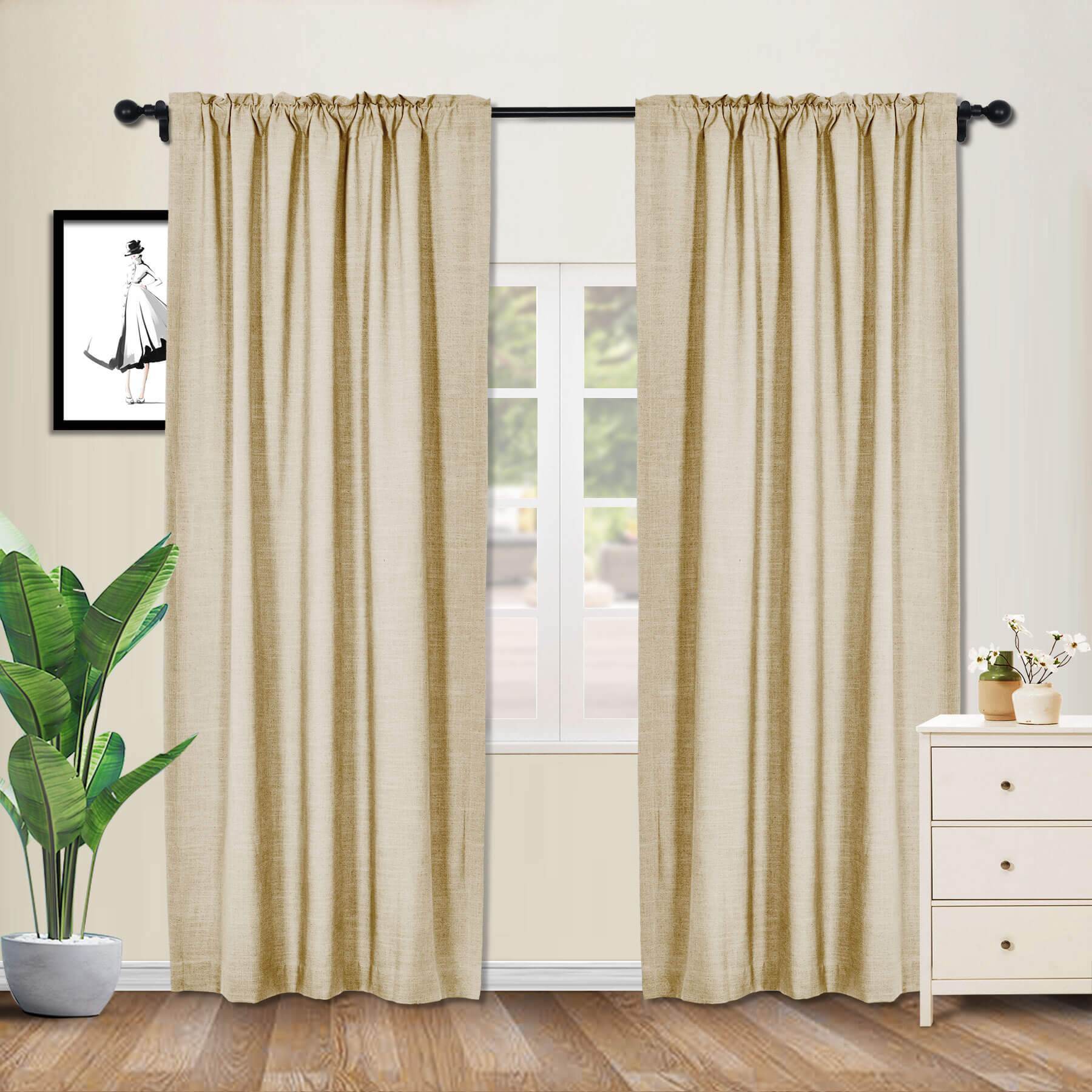 1908 Linen Blend Breathable & Natural Curtain Customizable - Cololeaf -- #1 Beige White
