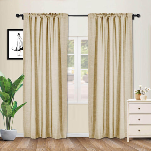 1908 Linen Blend Breathable & Natural Curtain Customizable - Cololeaf -- #1 Beige White