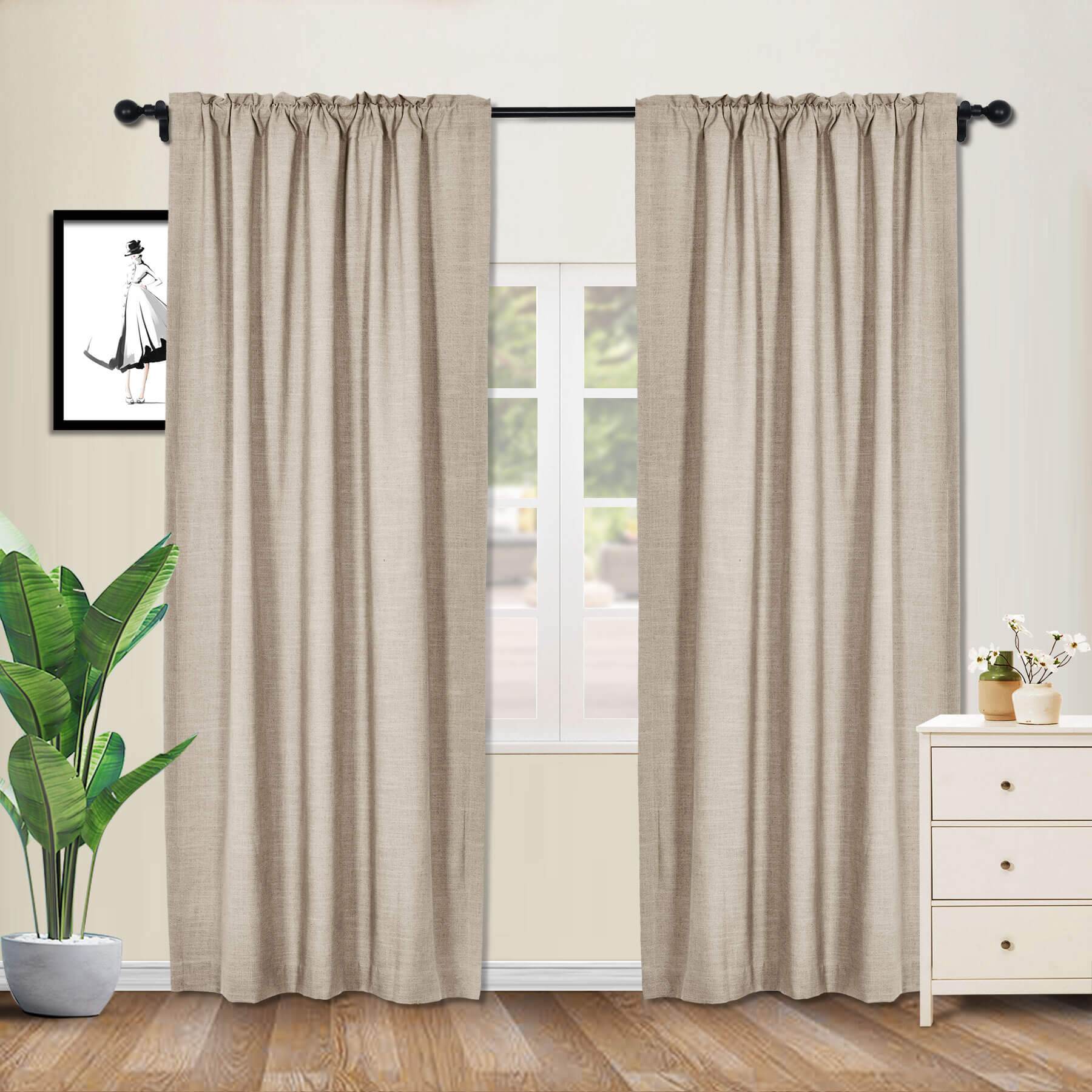 1908 Linen Blend Breathable & Natural Curtain Customizable - Cololeaf -- #1 Beige White