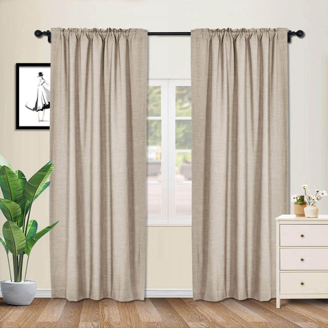 1908 Linen Blend Breathable & Natural Curtain Customizable - Cololeaf -- #1 Beige White