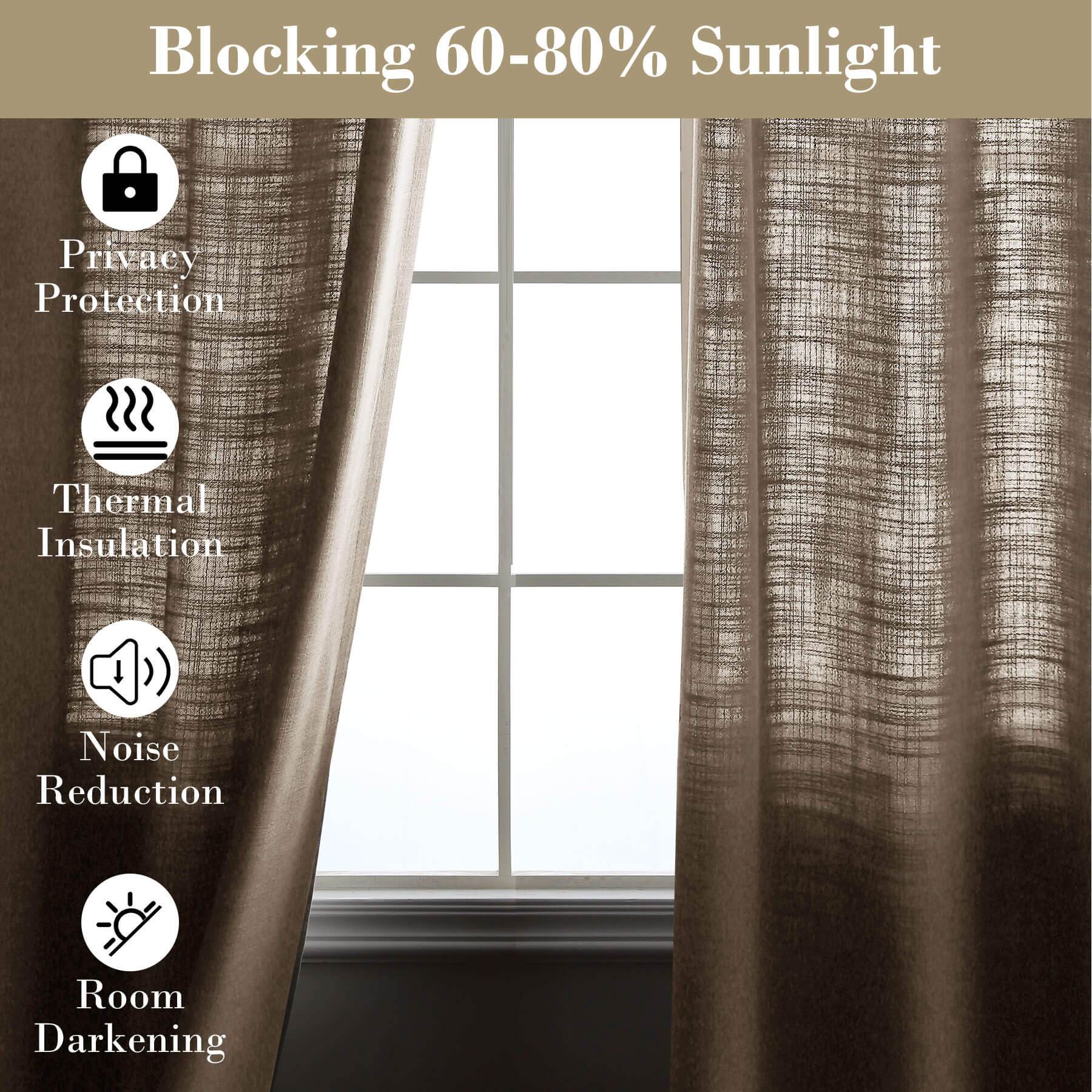 1908 Linen Blend Breathable & Natural Curtain Customizable - Cololeaf -- #1 Beige White