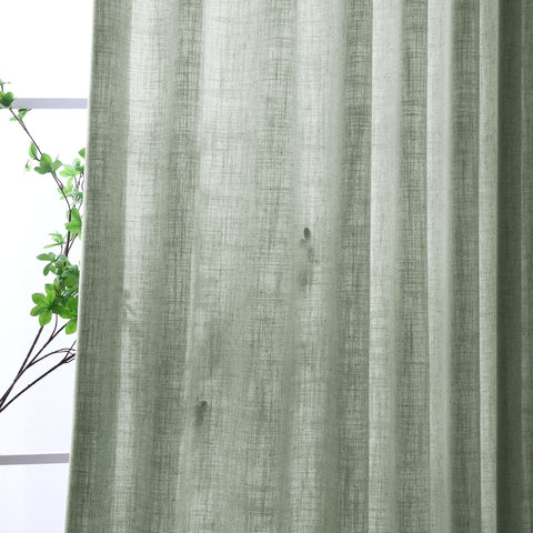 1908 Linen Blend Light Filtering Natural Curtain Tailor Pleat 1 Panel