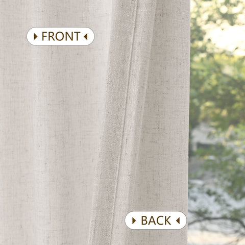 1908 Linen Blend Light Filtering Natural Curtain Tailor Pleat 1 Panel