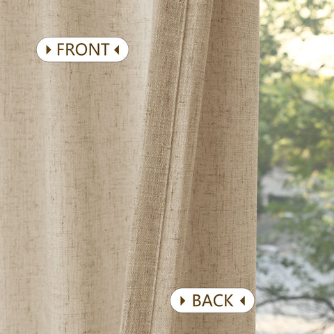1908 Linen Blend Light Filtering Natural Curtain Tailor Pleat 1 Panel