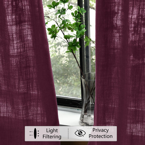 1908 Linen Blend Light Filtering Natural Curtain Tailor Pleat 1 Panel