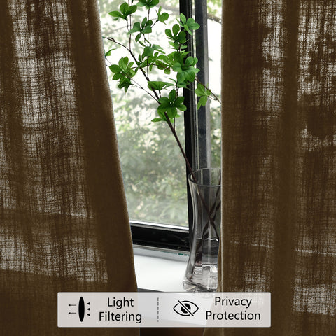 1908 Linen Blend Light Filtering Natural Curtain Tailor Pleat 1 Panel