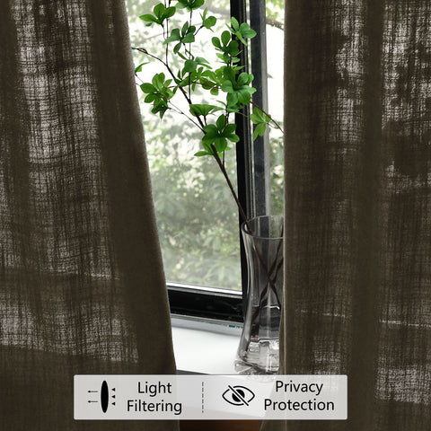 1908 Linen Blend Light Filtering Natural Curtain Tailor Pleat 1 Panel
