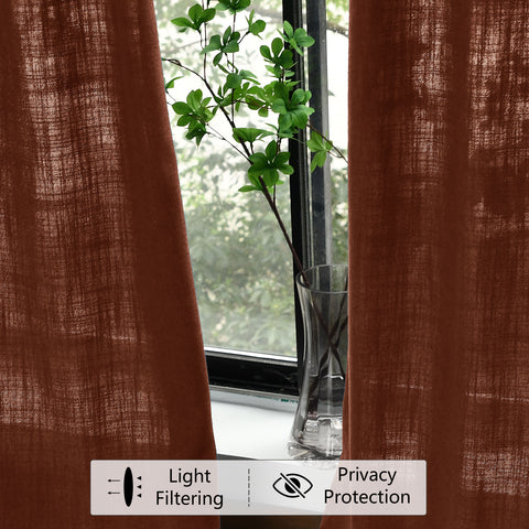 1908 Linen Blend Light Filtering Natural Curtain Tailor Pleat 1 Panel