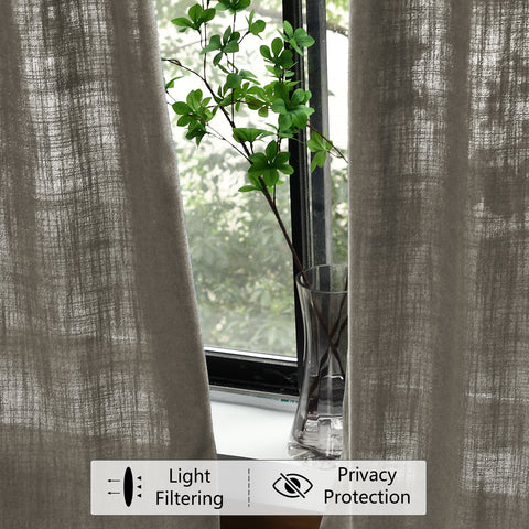 1908 Linen Blend Light Filtering Natural Curtain Tailor Pleat 1 Panel