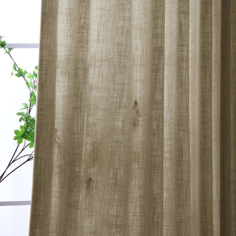 1908 Linen Blend Light Filtering Natural Curtain Tailor Pleat 1 Panel