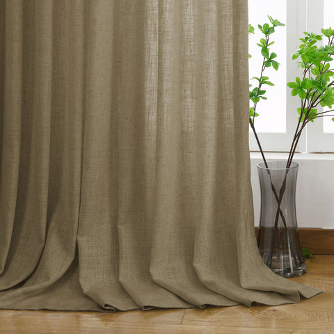 1908 Linen Blend Light Filtering Natural Curtain Tailor Pleat 1 Panel