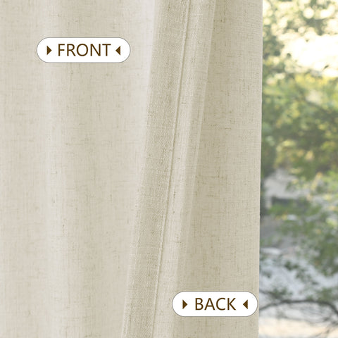 1908 Linen Blend Light Filtering Natural Curtain Tailor Pleat 1 Panel