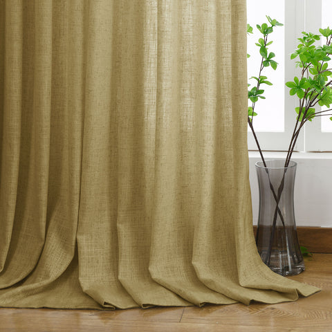 1908 Linen Blend Light Filtering Natural Curtain Tailor Pleat 1 Panel