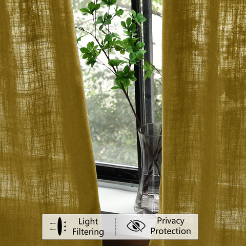 1908 Linen Blend Light Filtering Natural Curtain Tailor Pleat 1 Panel