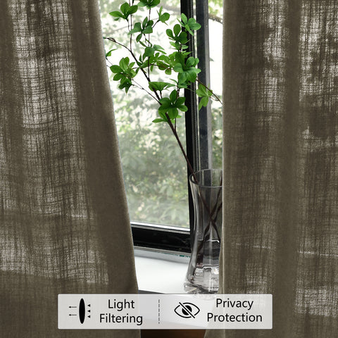 1908 Linen Blend Light Filtering Natural Curtain Tailor Pleat 1 Panel