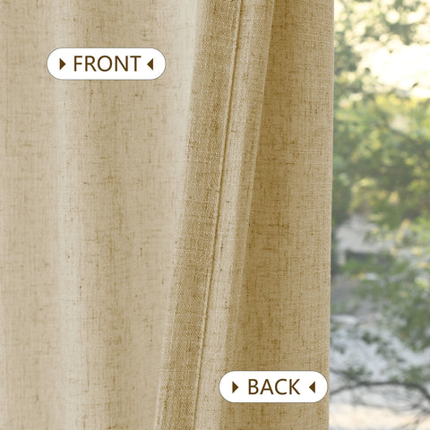 1908 Linen Blend Light Filtering Natural Curtain Tailor Pleat 1 Panel