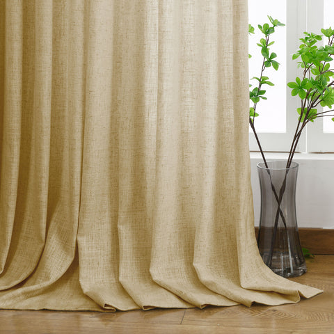 1908 Linen Blend Light Filtering Natural Curtain Tailor Pleat 1 Panel