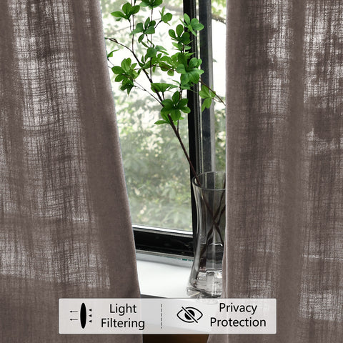 1908 Linen Blend Light Filtering Natural Curtain Tailor Pleat 1 Panel