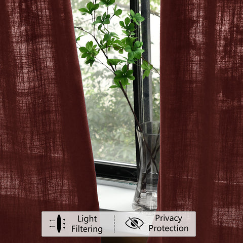 1908 Linen Blend Light Filtering Natural Curtain Tailor Pleat 1 Panel