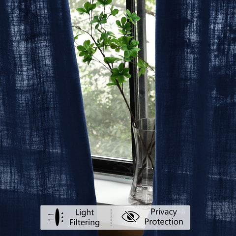 1908 Linen Blend Light Filtering Natural Curtain Tailor Pleat 1 Panel