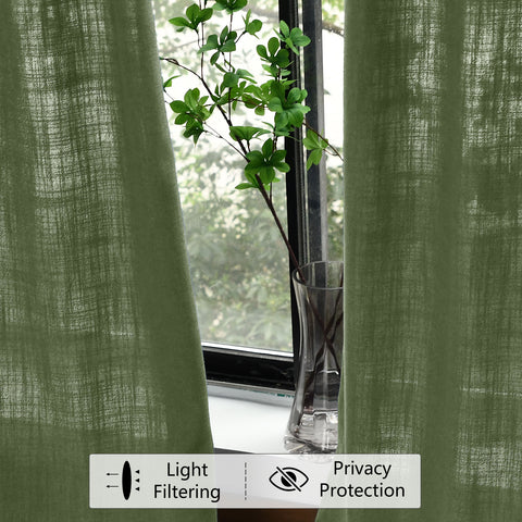 1908 Linen Blend Light Filtering Natural Curtain Tailor Pleat 1 Panel