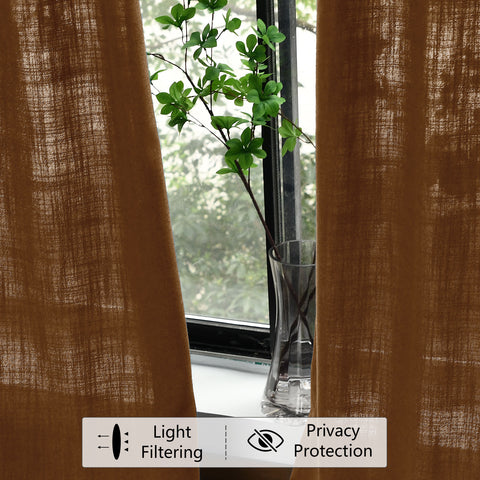 1908 Linen Blend Light Filtering Natural Curtain Tailor Pleat 1 Panel