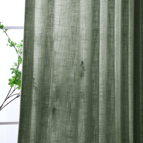 1908 Linen Blend Light Filtering Natural Curtain Tailor Pleat 1 Panel