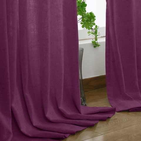 1908 Linen Blend Light Filtering Natural Curtain Tailor Pleat 1 Panel